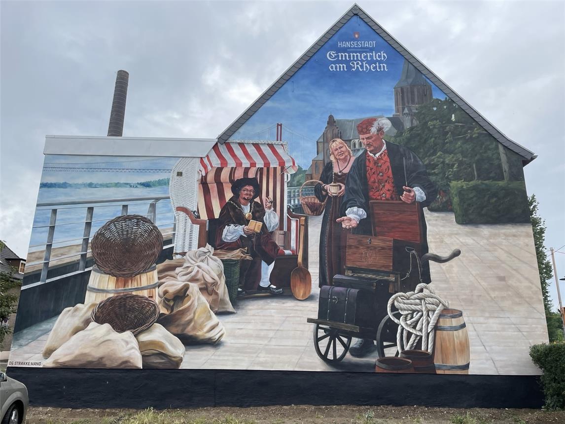 Mehr als nur ein Bild: Das Wandgemälde am Haus Steintor 3 in Emmerich. Foto: WfG Emmerich