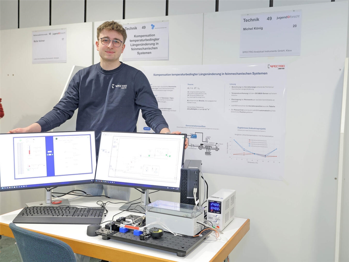 Michel König (20) hat einen Regionalsieg im Fachgebiet Technik geholt. Foto: Dirk Jochmann