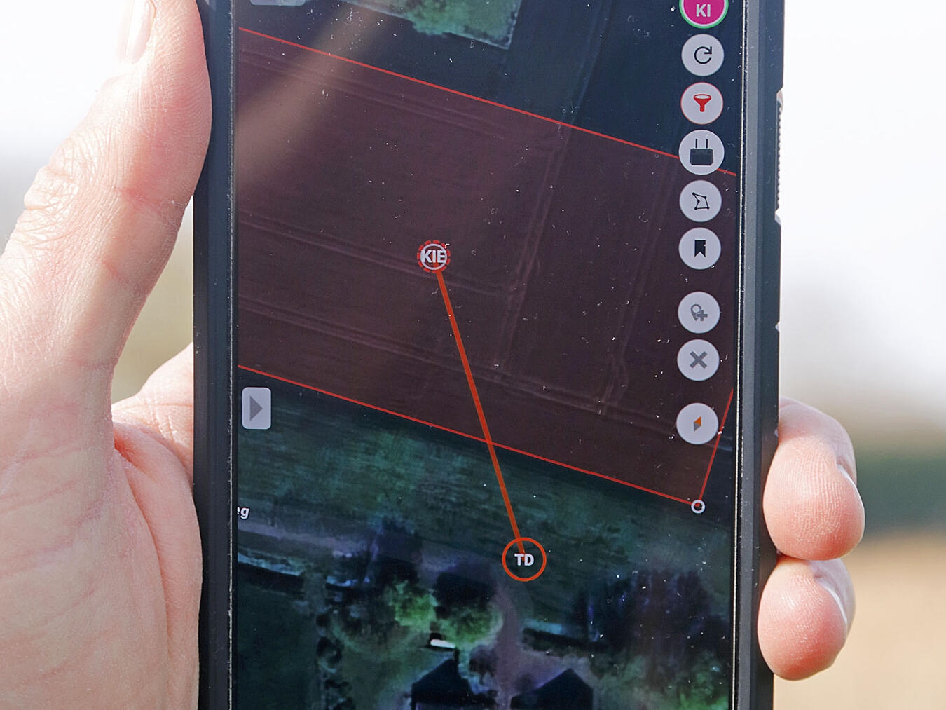 Mit dieser App können die Standorte der Nester gespeichert werden.
