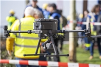 Mit Drohnen wurde die Großübung koordiniert und dokumentiert. NN-Foto: Gerhard S...