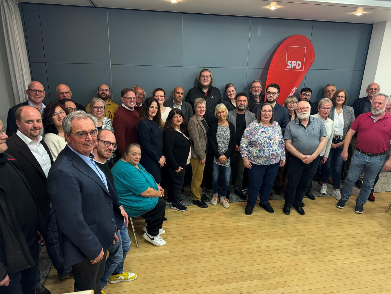 SPD Kleve stellte Kandidaten für Kommunalwahl auf Mitglieder der SPD Kleve bei der Aufstellungsversammlung zur Kommunalwahl. Foto: SPD Kleve