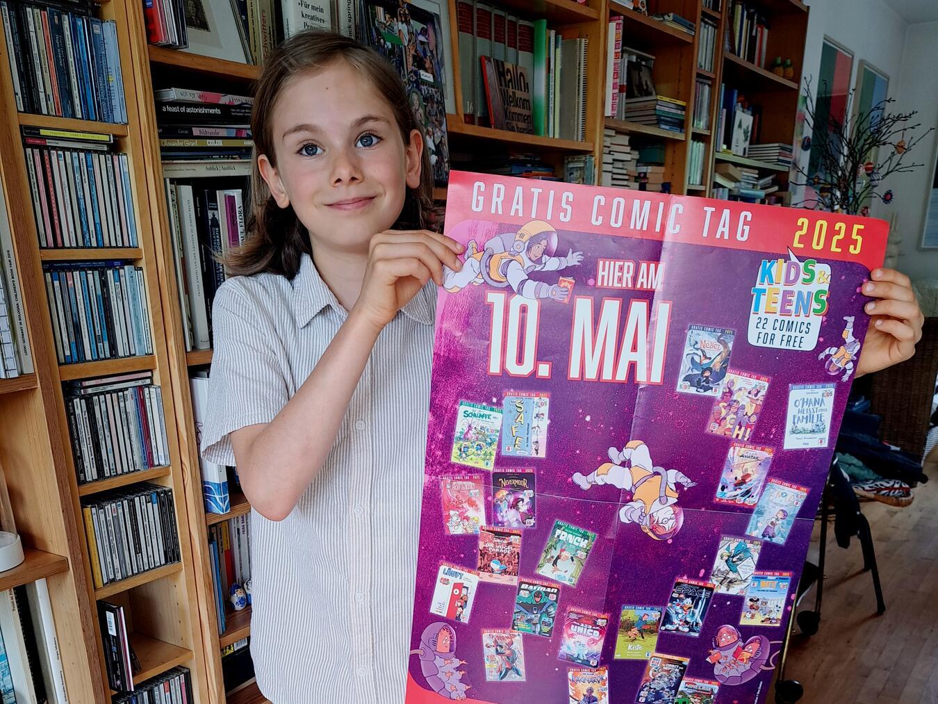 Moritz (8 Jahre) freut sich schon riesig auf den GratisKidsComictag am 10. Mai bei Hintzen. Foto: Buchhandlung Hintzen