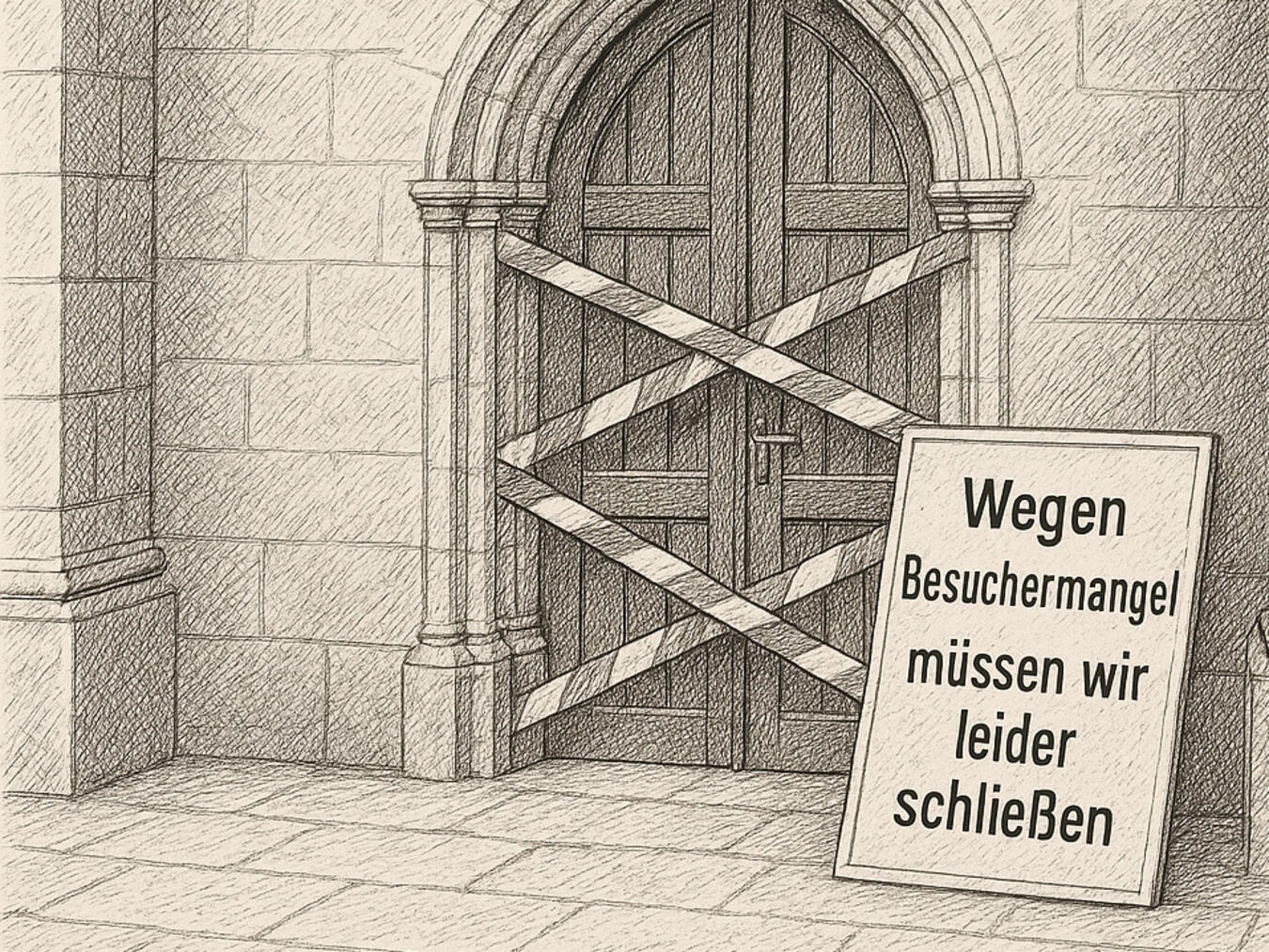 Nach dem 2. November soll die Frasselter Kirche geschlossen werden. Bild mit Hilfe von ChatGPT generiert. Der Ersteller verzichtet auf urheberrechtliche Ansprüche im größtmöglichen, gesetzlich zulässigen Umfang.