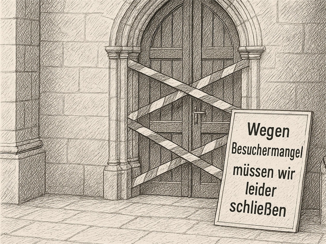 Nach dem 2. November soll die Frasselter Kirche geschlossen werden. Bild mit Hilfe von ChatGPT generiert. Der Ersteller verzichtet auf urheberrechtliche Ansprüche im größtmöglichen, gesetzlich zulässigen Umfang.