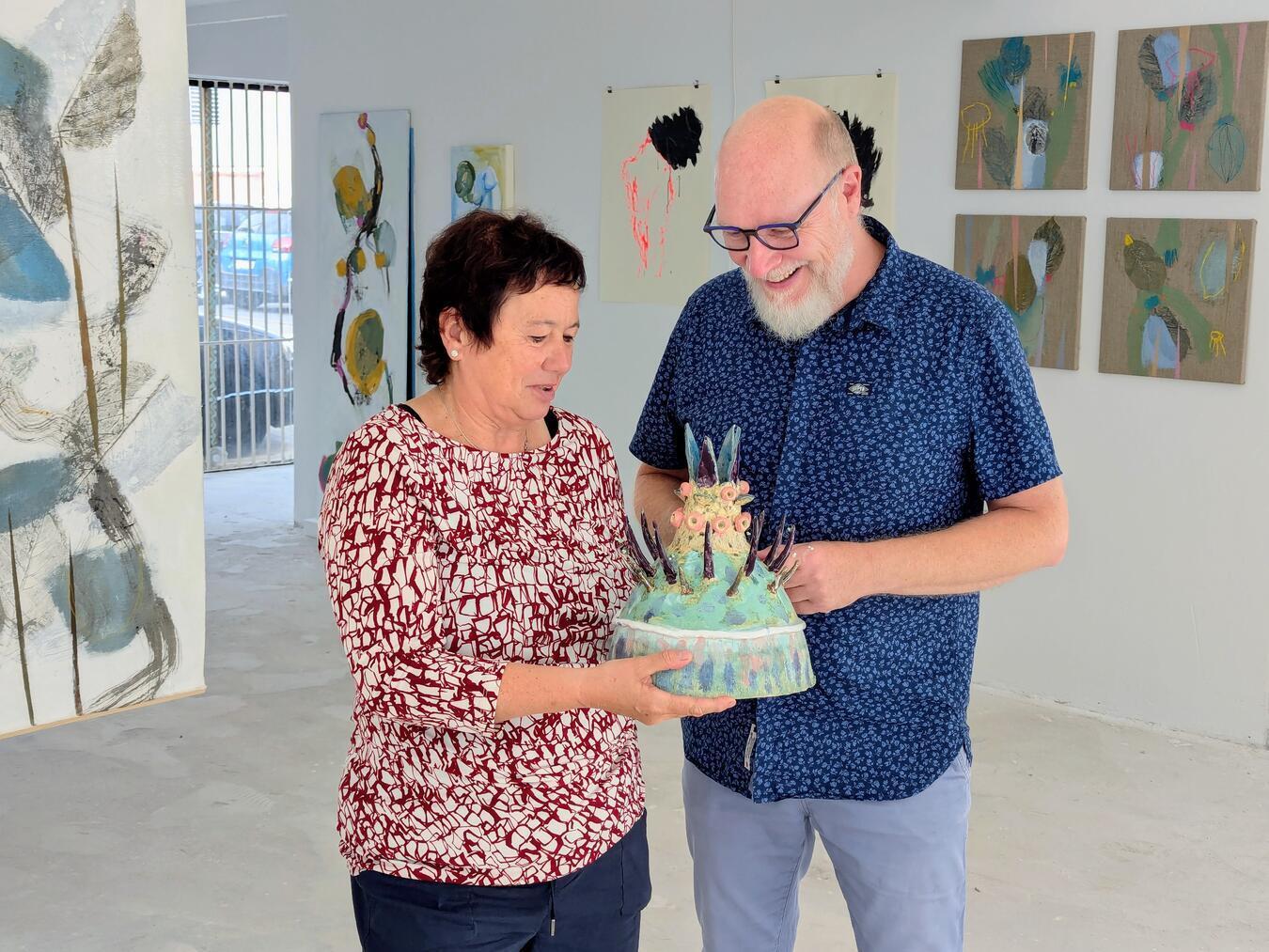 Nanni Wagner und Jörg Möller freuen sich auf viele Besucher an zwei kommenden Kunstwochenenden. NN-Foto: J. Kurschatke