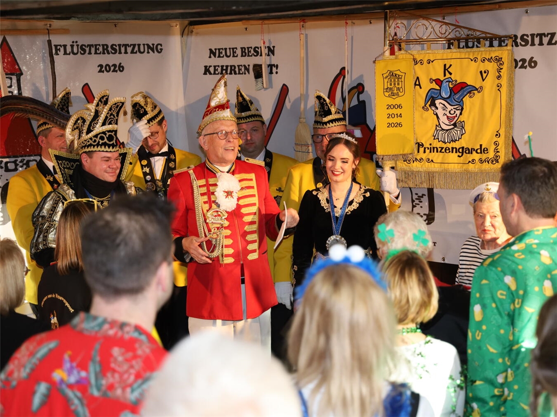 Natürlich gehörte der Auftritt des Gocher Prinzenpaares, Sebastian I. und Mareike III. vom AKV Vallis Comitis mit zum Programm. Foto: privat