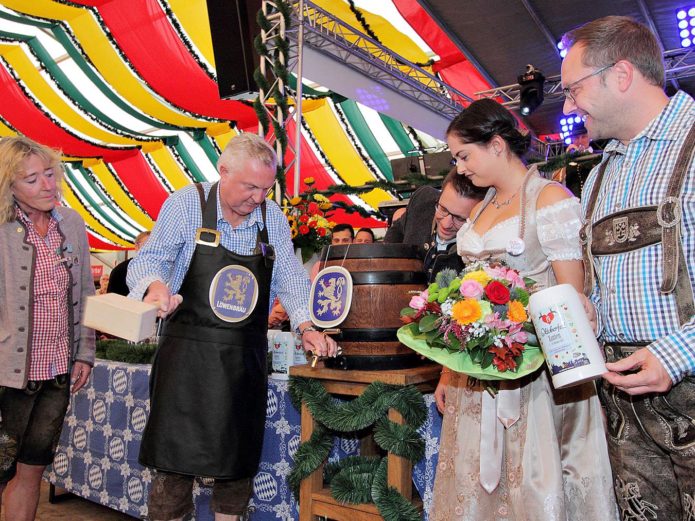 „O‘ zapft is‘!“ Das Xantener Oktoberfest beginnt am 29. September wieder mit dem offiziellen Fassanstich. NN-Foto (Archiv): Theo Leie