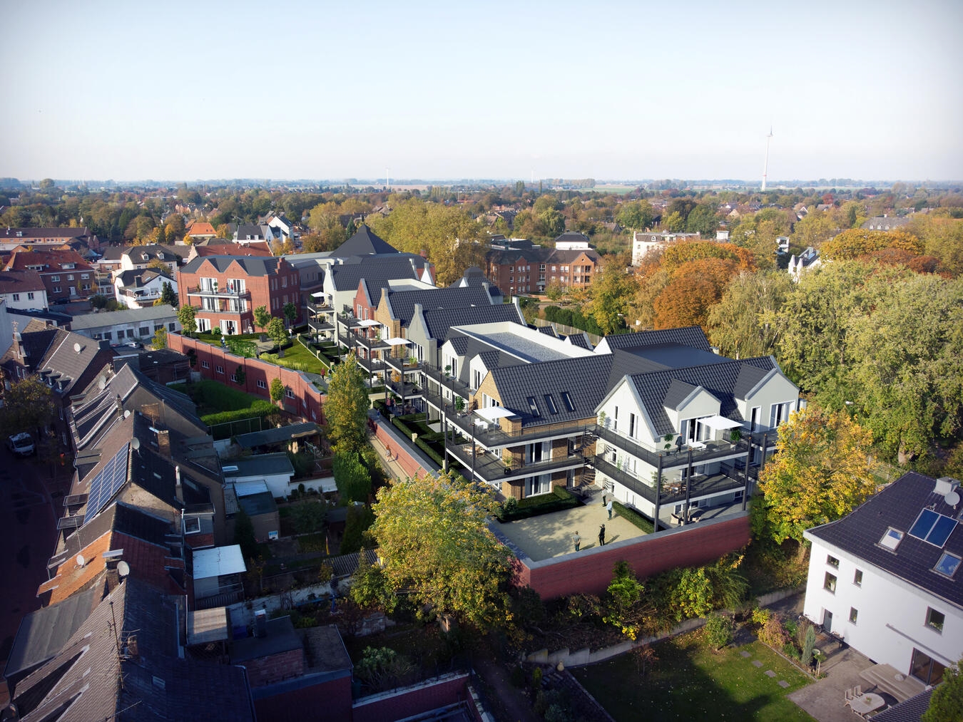 Ob das „Stadtgarten-Quartier“ am Delltor in Rees tatsächlich noch realisiert wird, bleibt abzuwarten. Eine innerstädtische Entwicklung bleibt aber das Ziel. Grafik: Hüls Baukonzepte