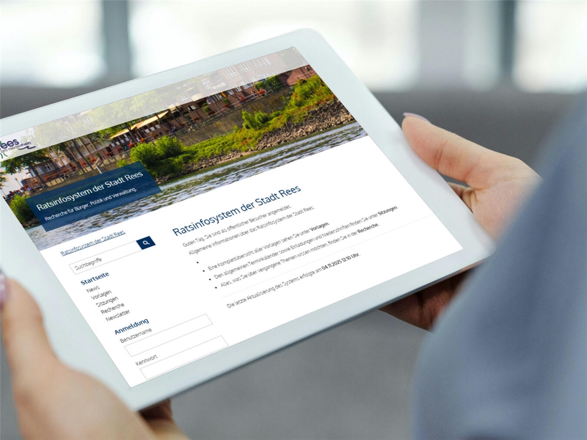 Öffentliche Informationen der Stadt Rees sind jetzt im neuen System abrufbar. Foto: Stadt Rees