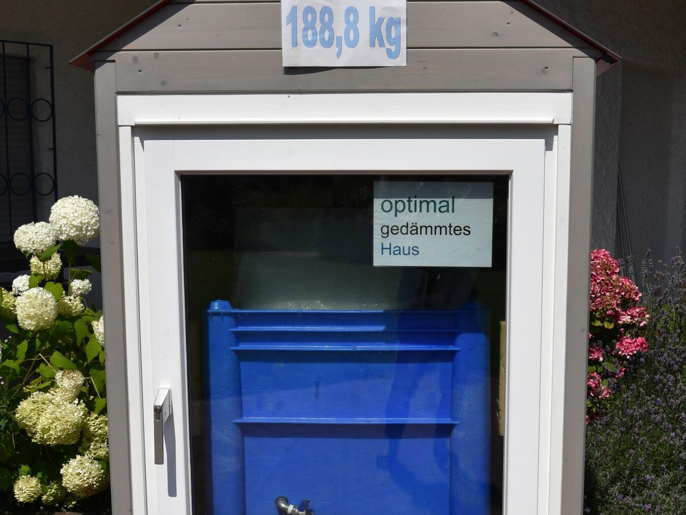 Optimal dämmen zahlt sich aus! Nach einer Woche waren noch 69,6 Kilogramm im Haus. Foto: Stadt Rheinberg