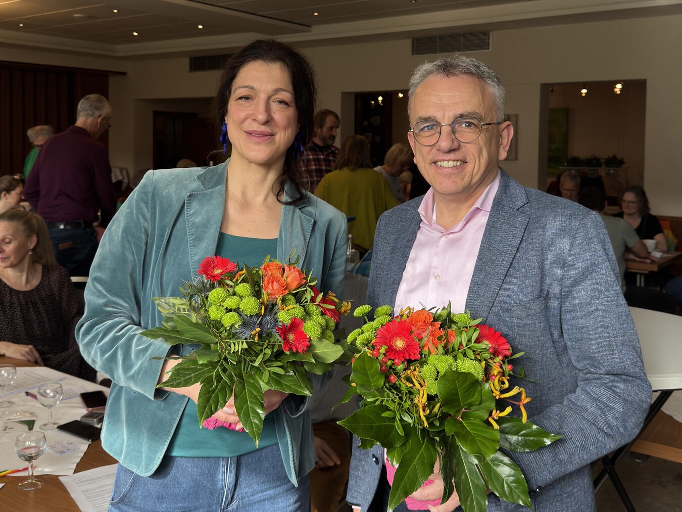 Paula Backhaus und Volkhard Wille werden – wie schon 2022 – erneut für die Grünen um die beiden Direktmandate im Kreis Kleve kämpfen. Foto: Maurice Hommes