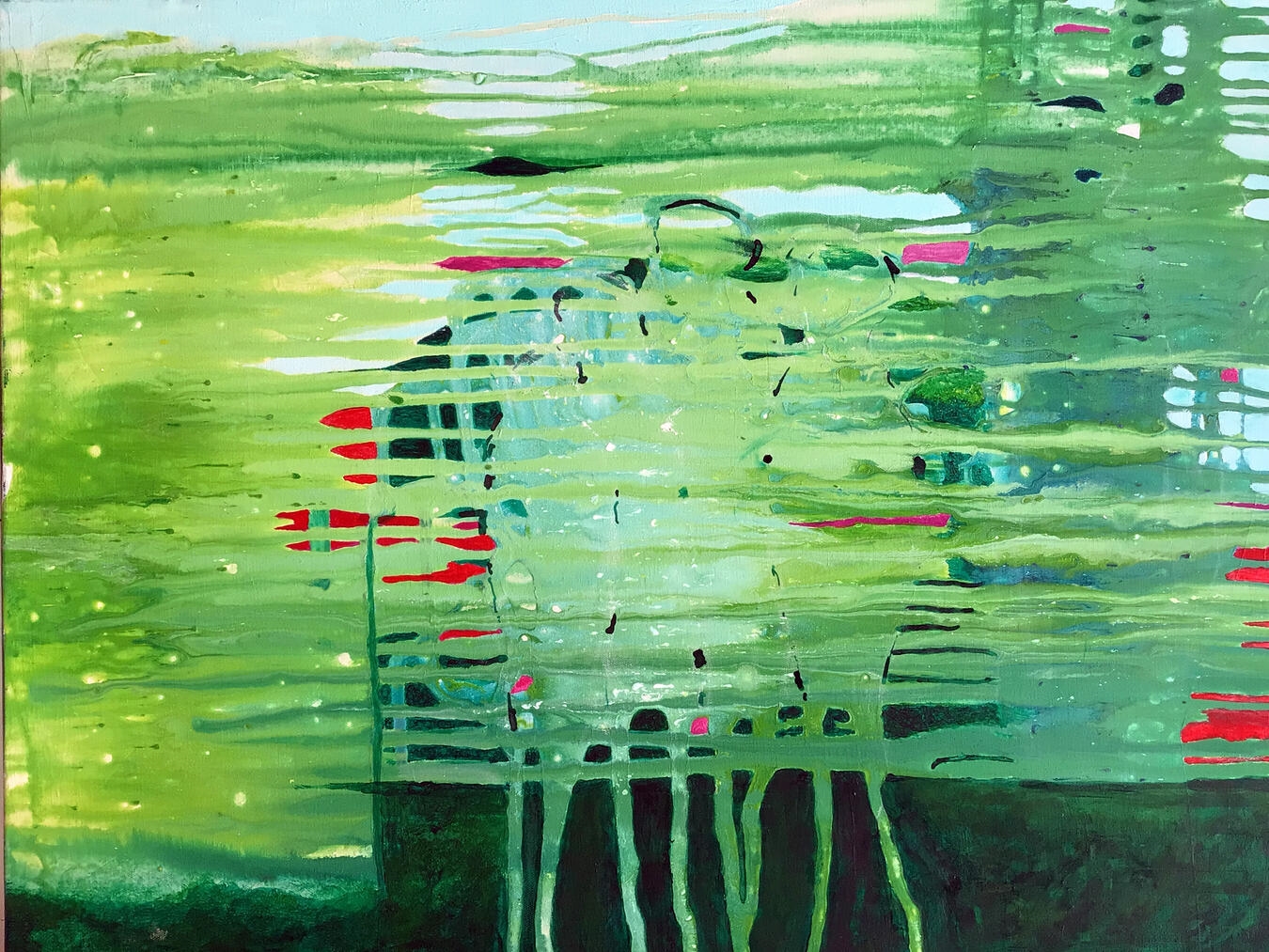 "Petra Holecek vor ihrer Ausstellung 'Linie.Farbe.Gefühl.' in der Reeser Rathausgalerie"