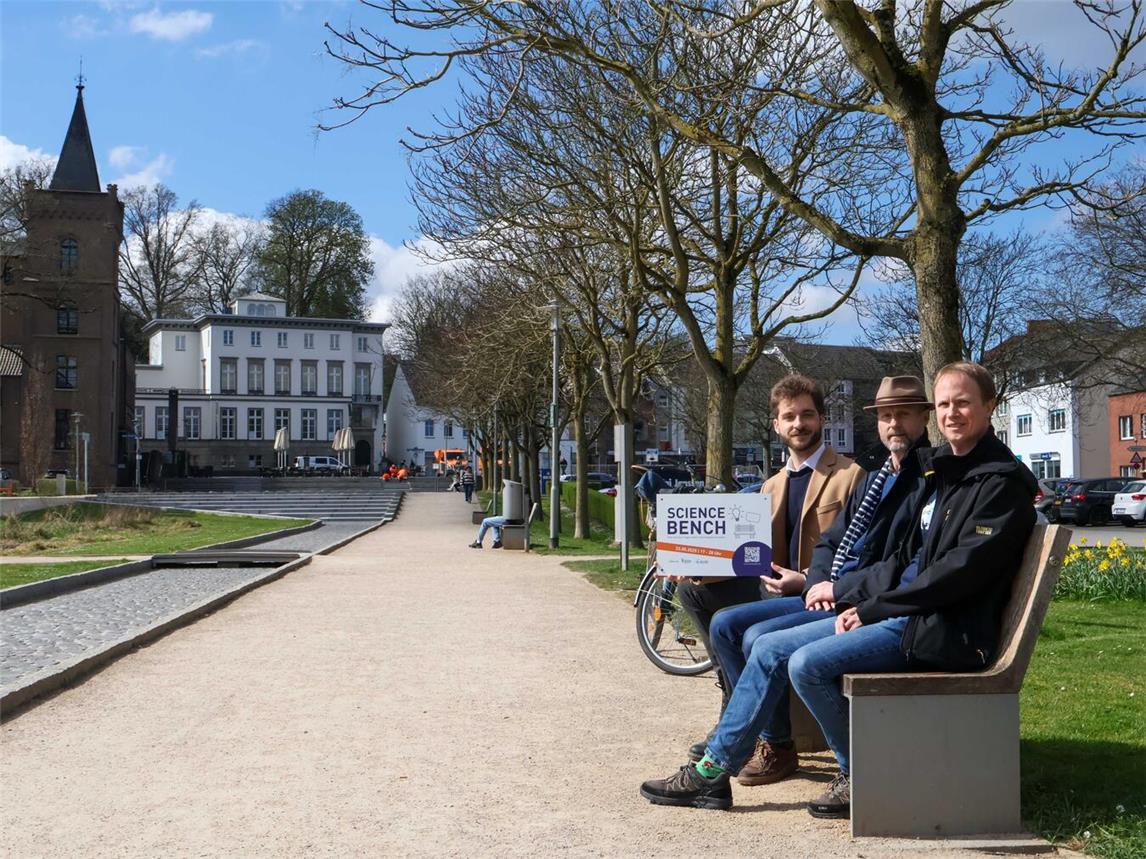 Platz nehmen, Fragen stellen, Nachhaltigkeit verstehen – die Science Bench wird am 22. Mai erstmals in Kleve stattfinden. Foto: Luisa Rottes/HSRW