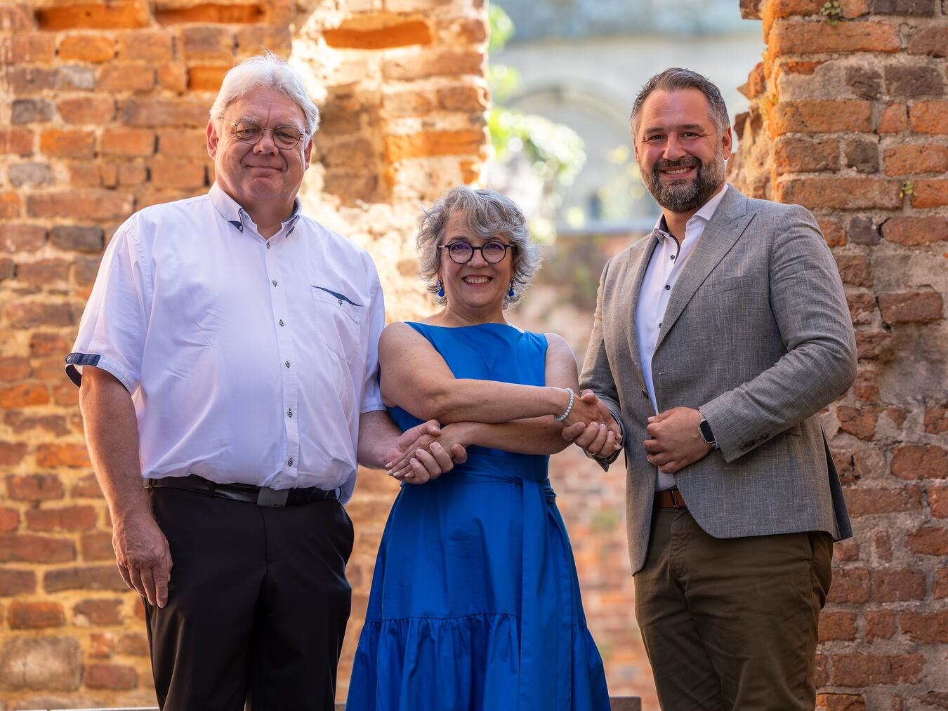 Ralf Graumann (l.), Pauline Becker und Xantens Bürgermeister Rafael Zur. Foto: Christoph van Leyen