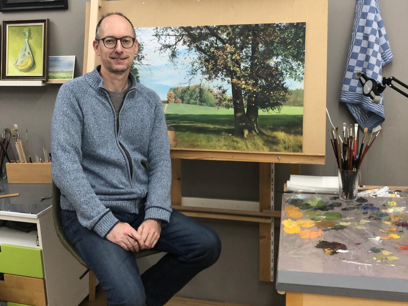 René Joosten vermittelt die Maltechniken alter Meister. Foto: privat