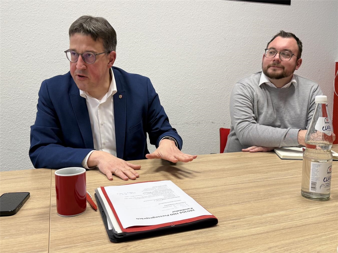René Schneider (l.) strebt im Frühjahr 2027 seine vierte Amtszeit als Landtagsabgeordneter an. NN-Foto: SP