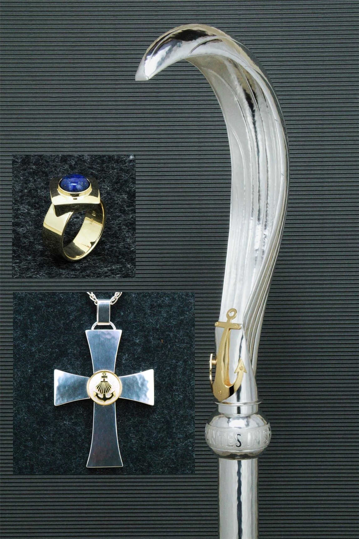 "Bischofsornate von Norbert van Ooyen: Ring, Pektorale, Stab, handgefertigt für Bischof Cornelissen"