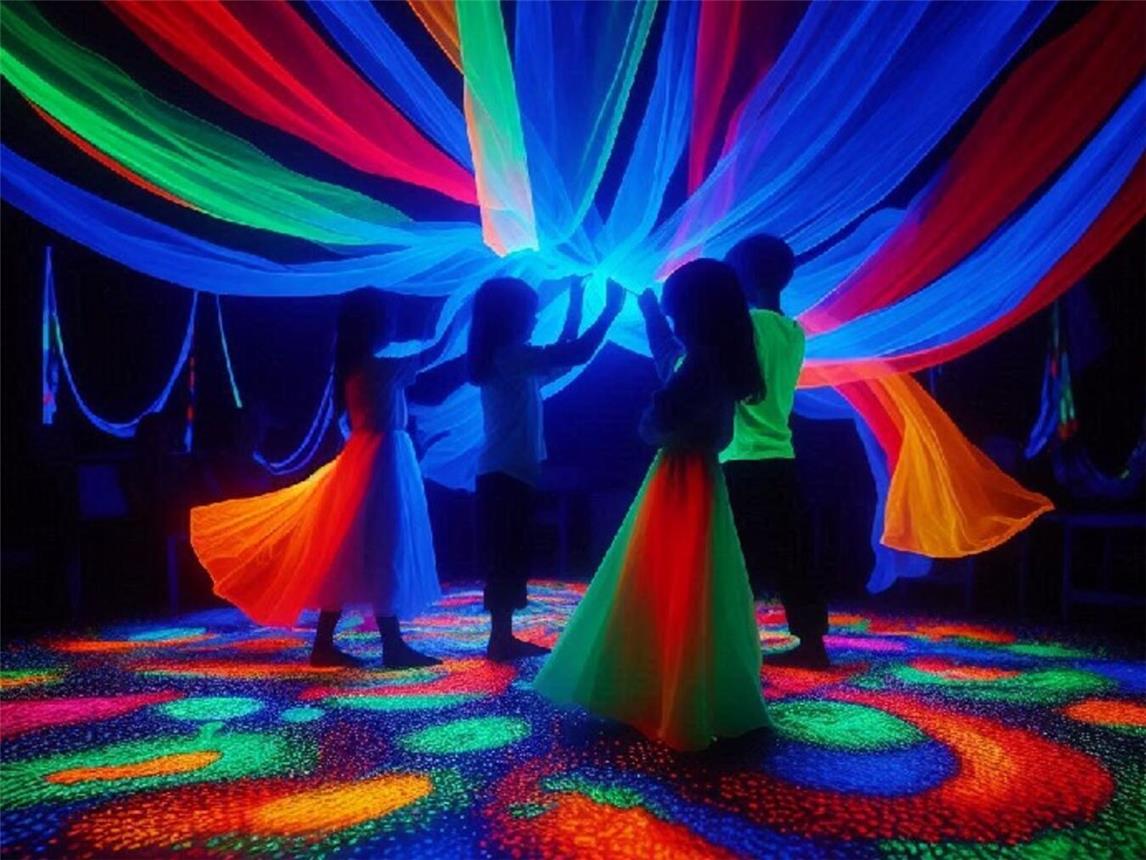 Schwarzlicht eröffnet faszinierende Möglichkeiten. Foto: Theater im Fluss