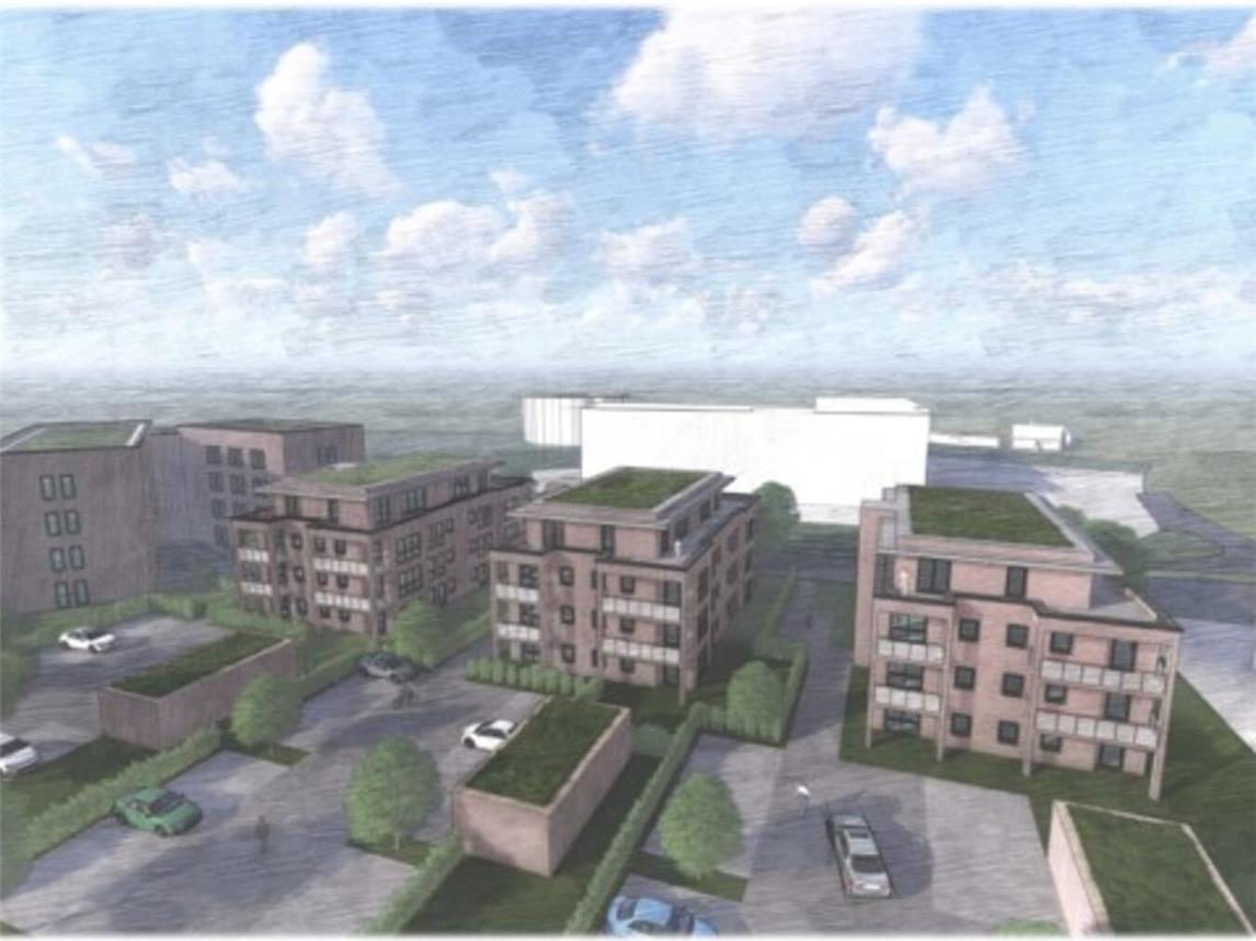 So sollte das Gesundheitszentrum samt Wohngebäuden aussehen. Foto:Planungsbüro Dr. Völling und Partne