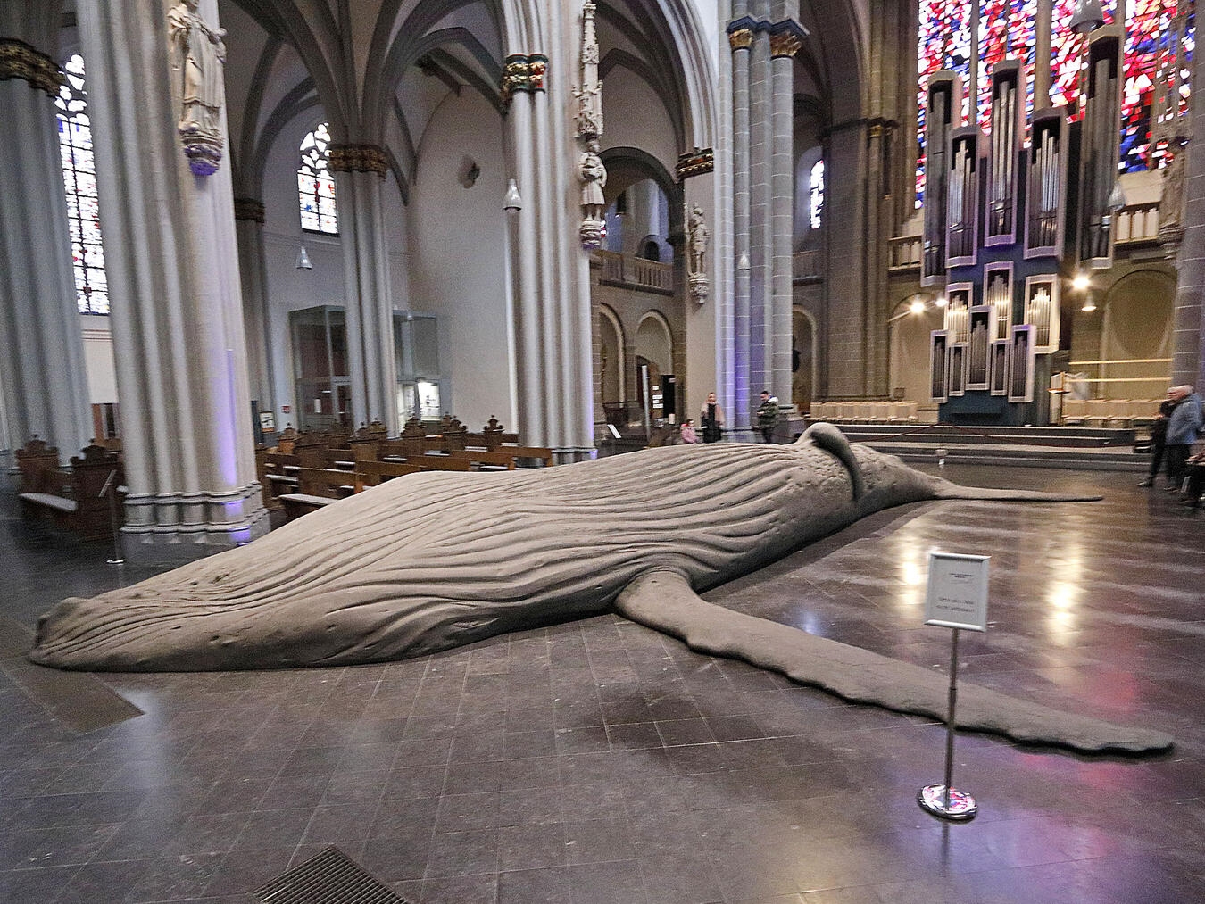 „The Cast Whale Project“ war vom 22. Februar bis zum 22. März im Xantener Dom zu sehen. NN-Foto: Theo Leie