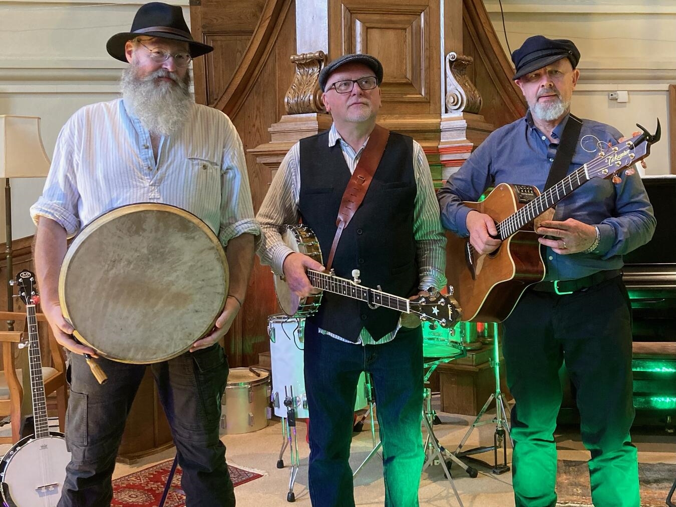 "The Poachers Band live Konzertankündigung, schwarz-weiß Bild"
