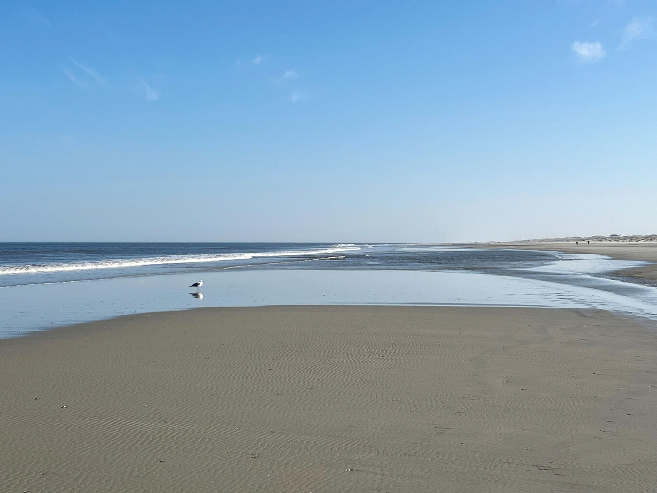 Über fast 30 Kilometer erstreckt sich der weitläufige Sandstrand entlang der Nor...