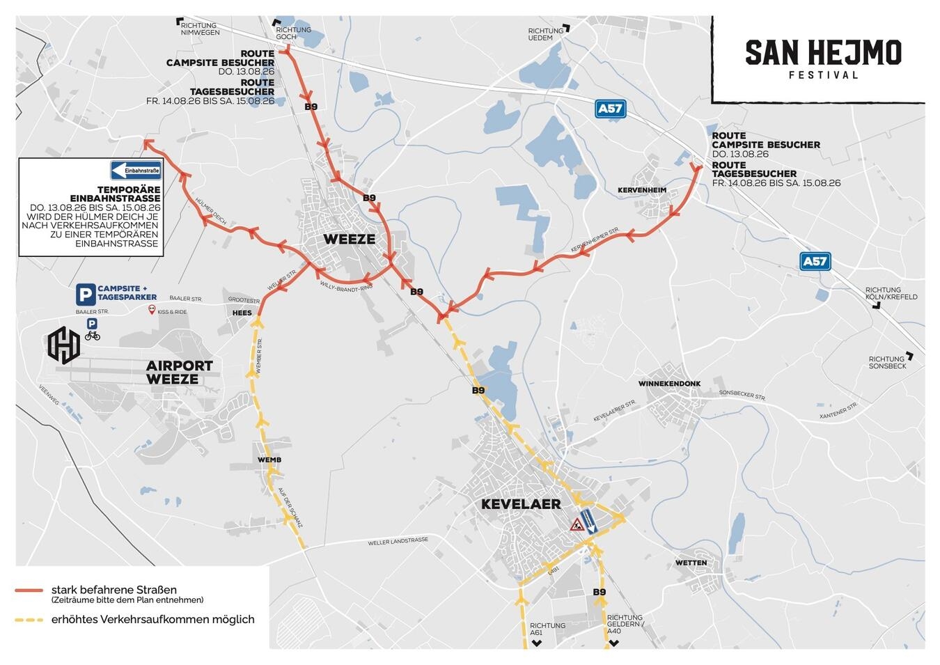 "Übersichtskarte Verkehrsregelung San Hejmo-Festival 2026"