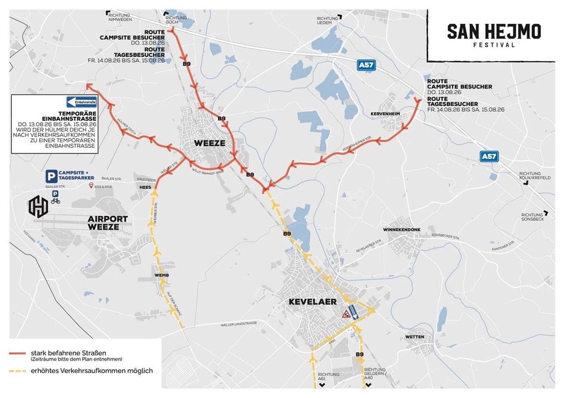 "Übersichtskarte Verkehrsregelung San Hejmo-Festival 2026"