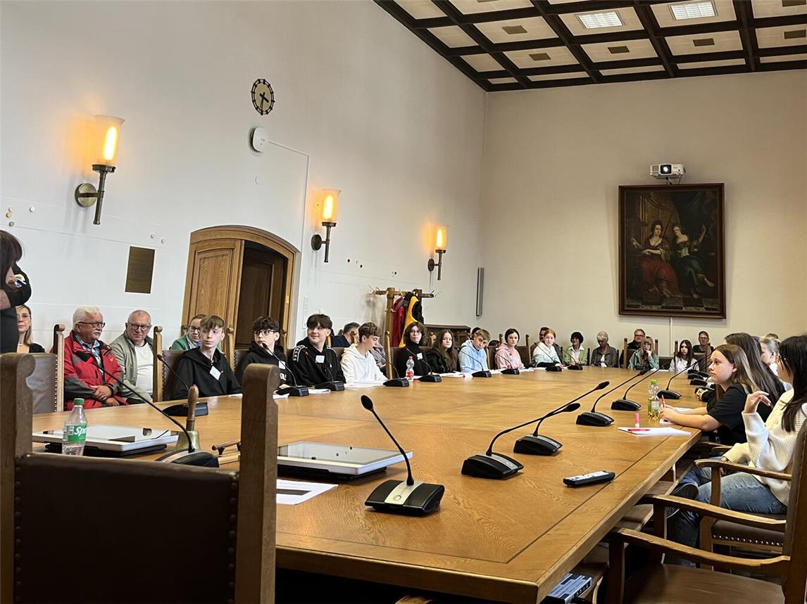 Unter anderem im Ratssaal der Stadt Emmerich erhalten Jugendliche einen Einblick in die kommunalpolitische Arbeit. Foto: Stadt Emmerich