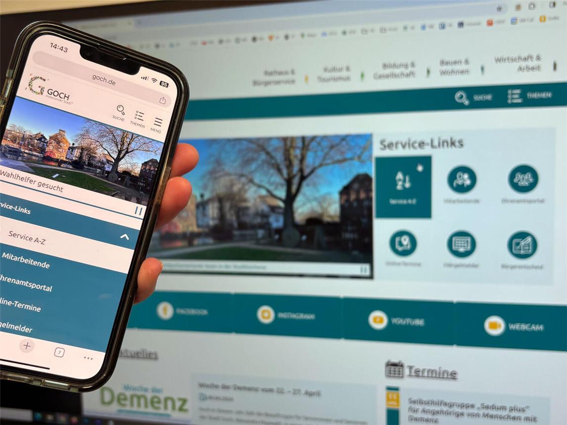 Unter www.goch.de/dienstleistungen findet man über 200 digitale Angebot der Stadtverwaltung. Foto: Stadt Goch/Torsten Matenaers
