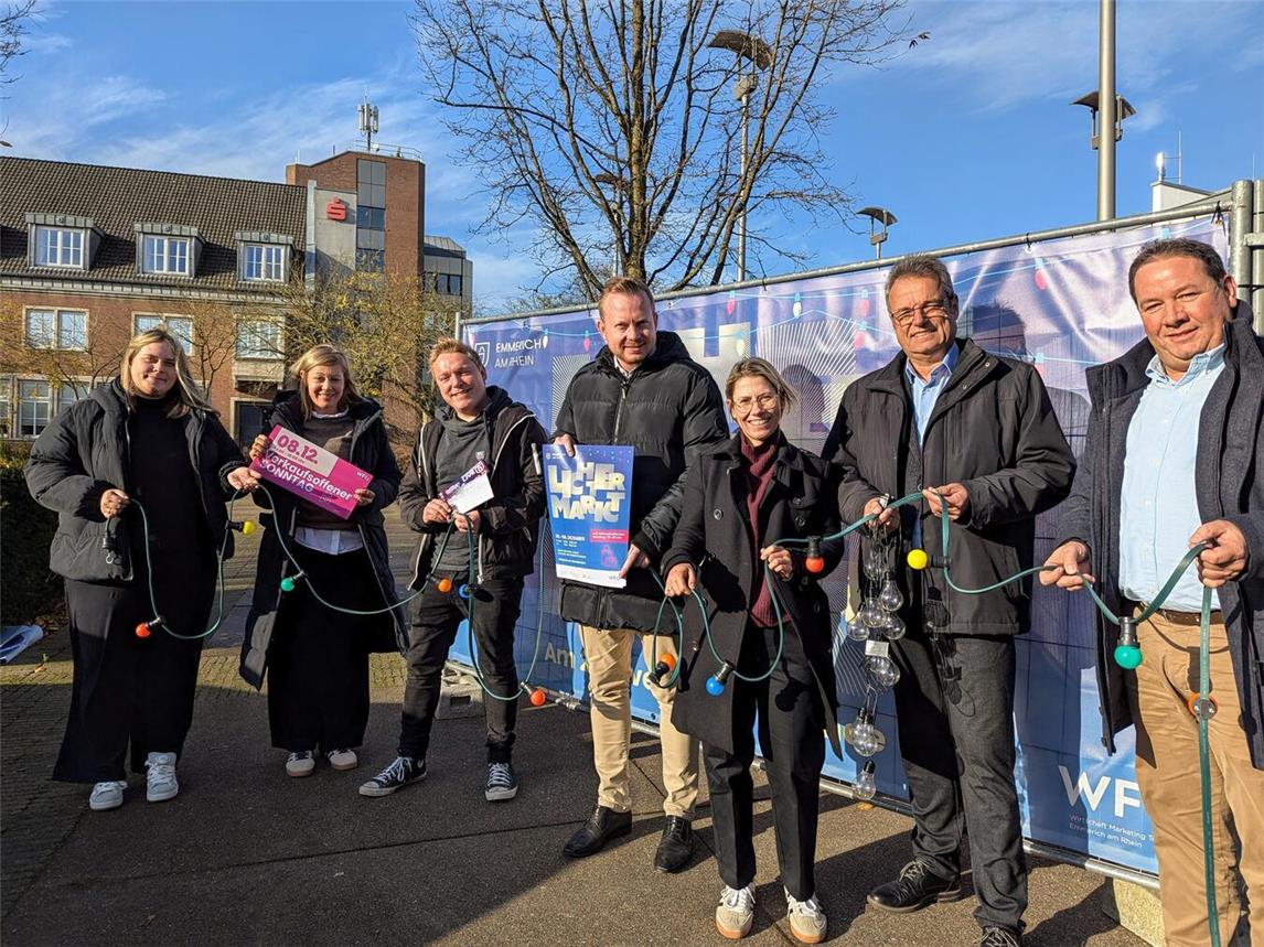 V.l: Patricia Hell, Verena van Niersen, Marcel Janßen (alle WFG), Steffen Borth (Stadtwerke), Sara Kreipe (WFG), Rainer Janszen (Sparkasse) und Marco kapelle (Stelzig Elektrotechnik).NN-Foto: J. Kurschatke