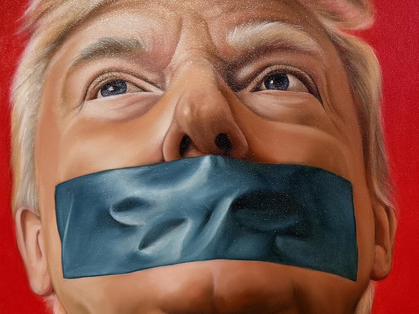 Willi de Vries präsentiert in seiner neuen Ausstellung verschiedene Motive zum Thema Männlichkeit. Donald Trump steht dabei im Zentrum. Foto-Ausschnitt: Willi de Vries