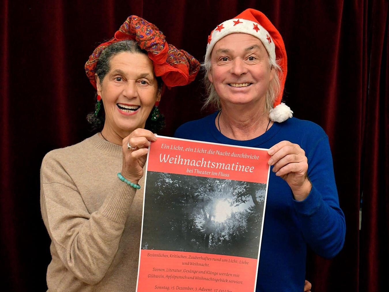 Yvonne Campbell Körner und Harald Kleinecke freuen sich auf die Weihnachtsmatinée beim Theater im Fluss. NN-Foto: Rüdiger Dehnen