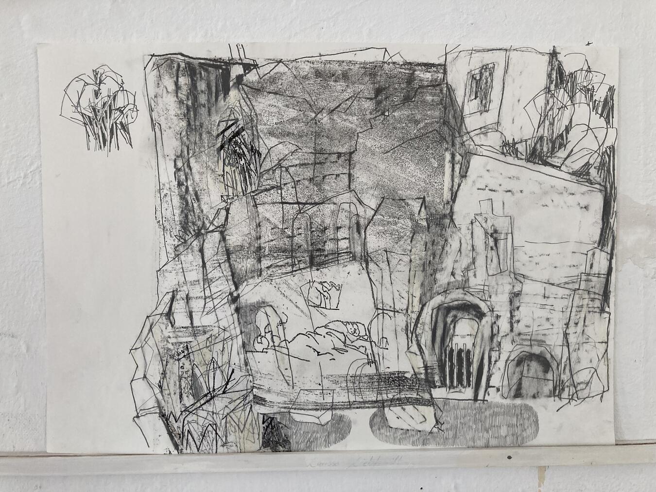 Zeichnung von Volker Lehnert. Foto: Carla Gottwein