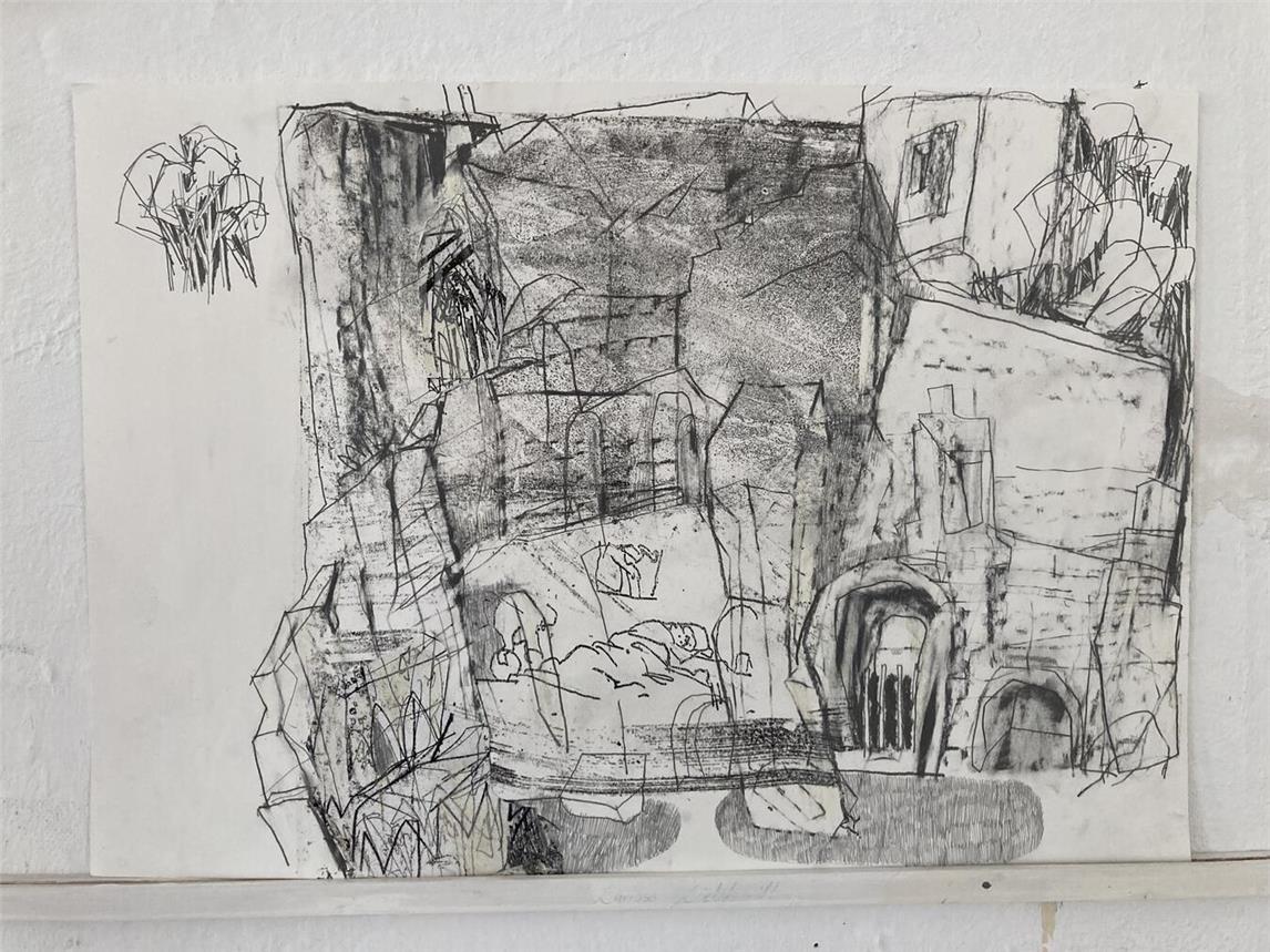 Zeichnung von Volker Lehnert. Foto: Carla Gottwein