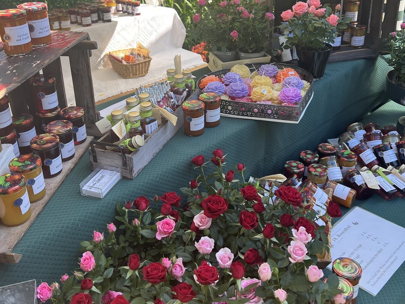 "Besucher beim 21. Rosenfest des Lions Clubs Rheurdt/Niederrhein, feiern Gartenkultur und soziales Engagement."