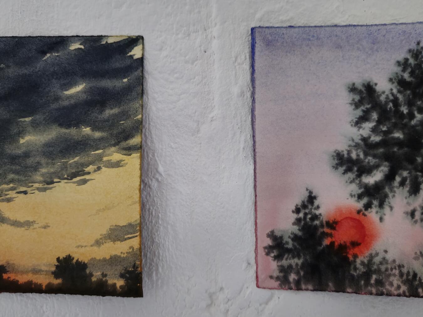 Zwei Aquarelle von Kathrin Edwards.NN-Foto: HF.